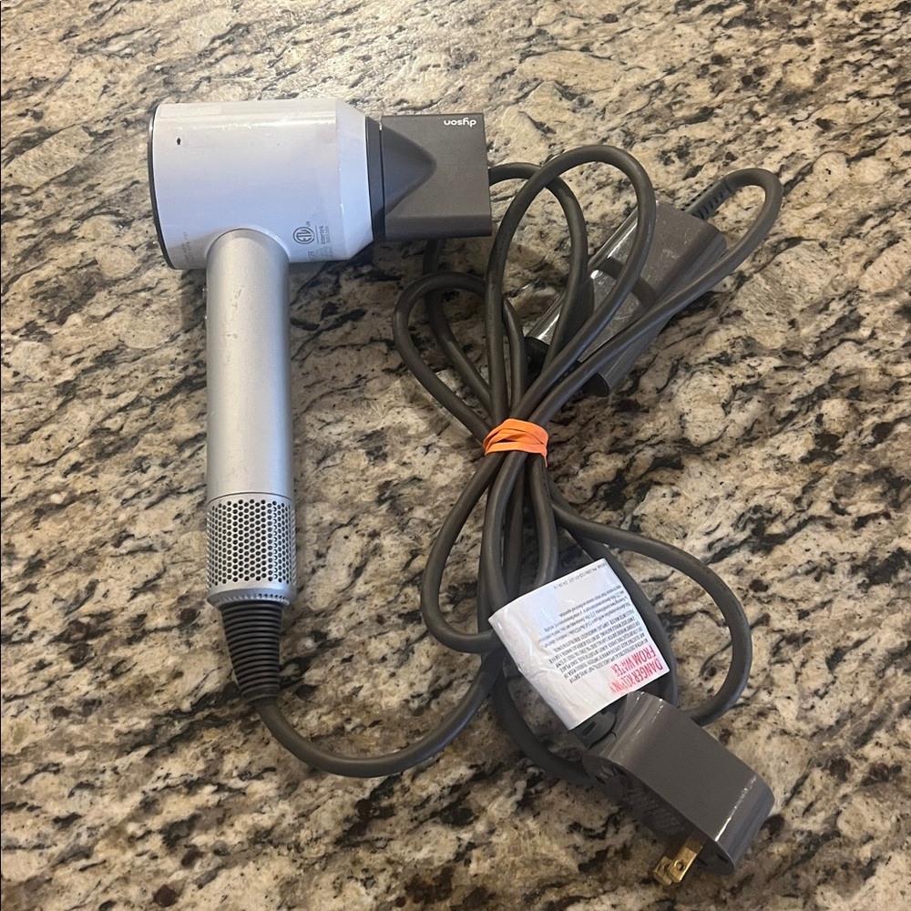 Dyson Supersonic Hair Dryer White Silver Blow Dryer Heat Cool Settings